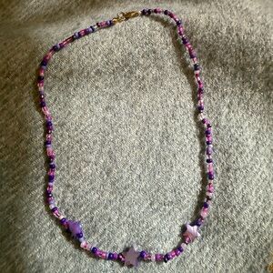 Purple Star Beaded Necklace